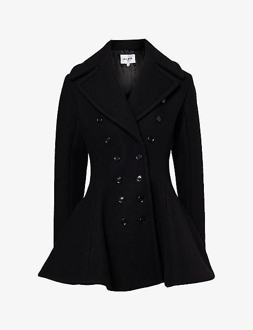 ALAIA: Princess double-breasted wool-blend coat