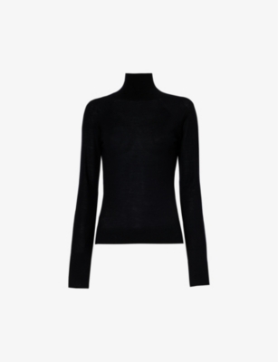 Alaïa Alaia Womens Noir Alaia High-neck Cut-out Wool Jumper In Black