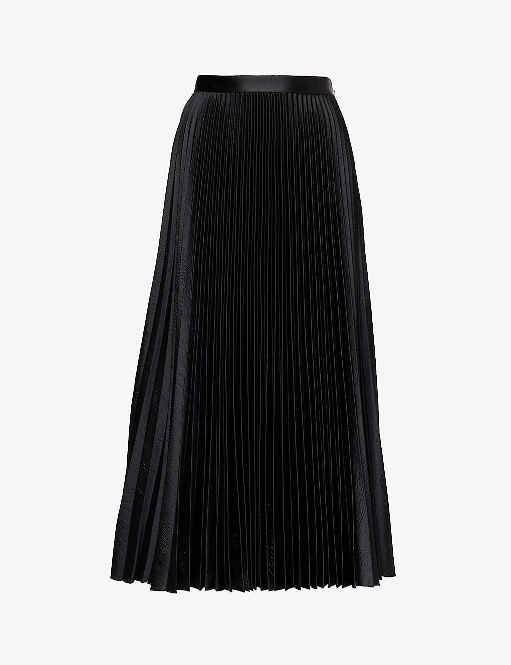 Alaïa Alaia Womens Noir Alaia Mid-rise Pleated-hem Midi Skirt In Black