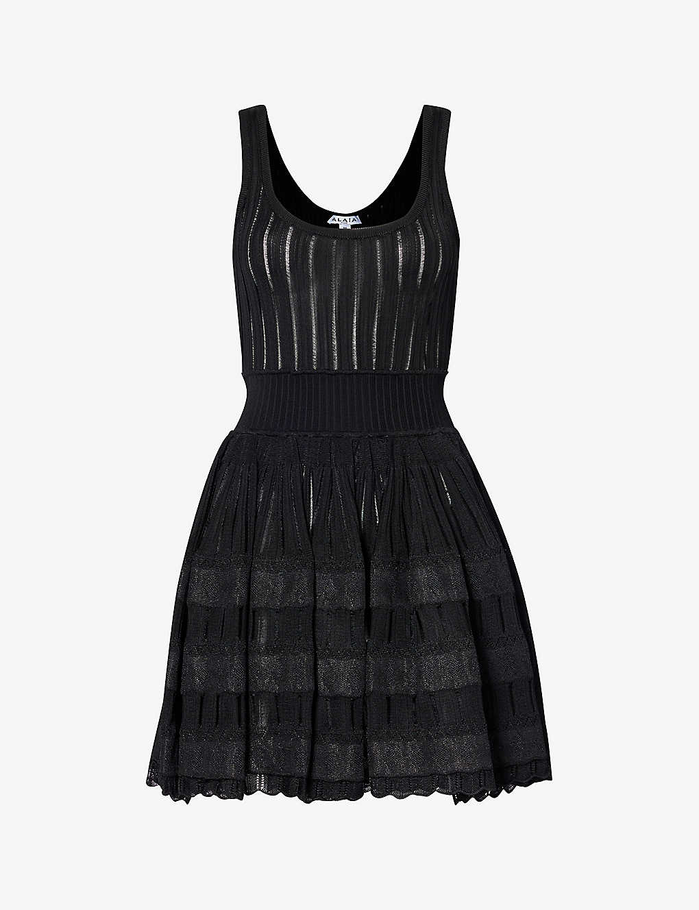 Shop Alaïa Crinoline Stretch-woven Blend Mini Dress In Noir Alaia