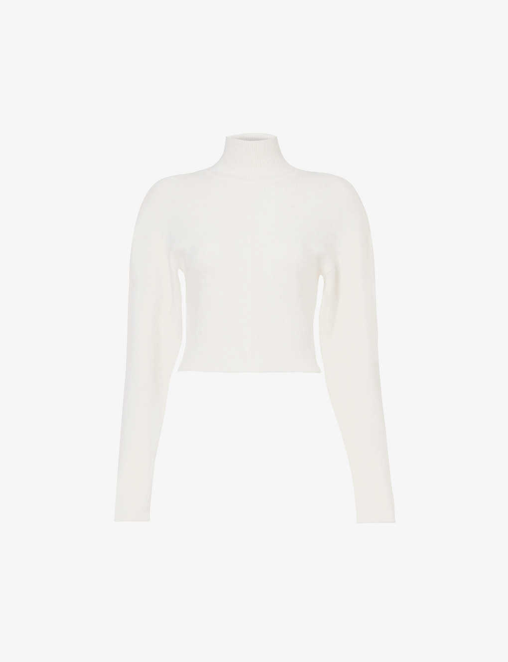 Alaïa Alaia Womens Blanc Naturel High-neck Padded-shoulder Knitted Jumper In White