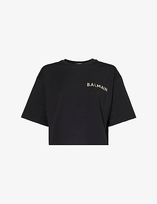 BALMAIN: Bal P5 Cropped T-shirt
