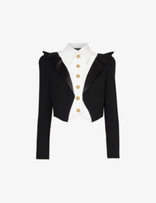 BALMAIN Cropped wool blazer Selfridges