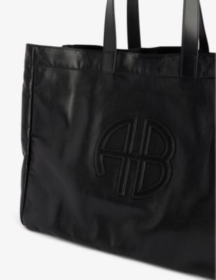 Shop Anine Bing Women's Black Rio Large Faux-leather Tote Bag