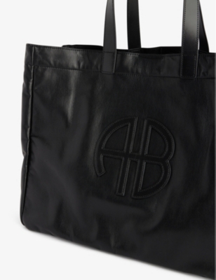 ANINE BING WOMENS BLACK RIO LARGE FAUX-LEATHER TOTE BAG 