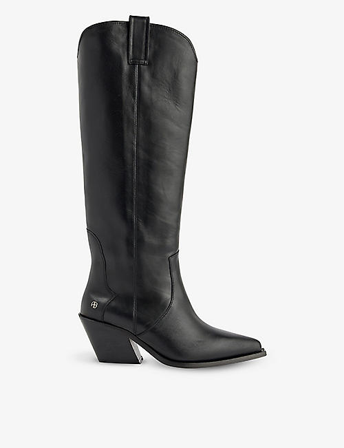 ANINE BING: Tania leather knee-high heeled boots