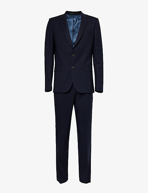 PAUL SMITH: A Suit To Travel In structured-shoulders regular-fit tapered-leg wool suit