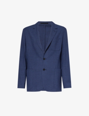 Paul Smith Single-breasted Notched-lapel Regular-fit Wool Blazer In Blue