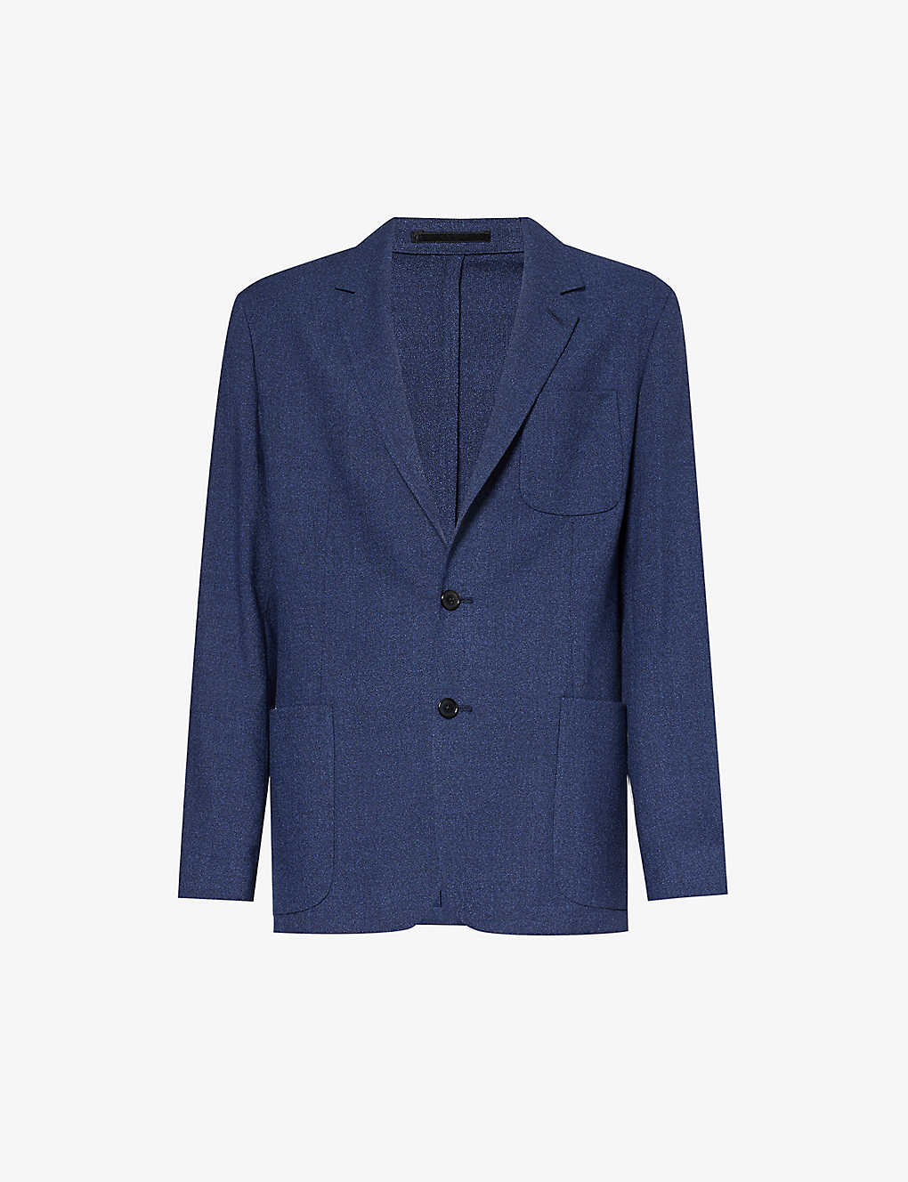 Paul Smith Single-breasted Notched-lapel Regular-fit Wool Blazer In Blue