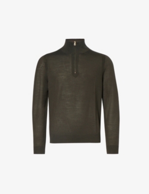 PAUL SMITH: Half-zip knitted regular-fit merino wool jumper