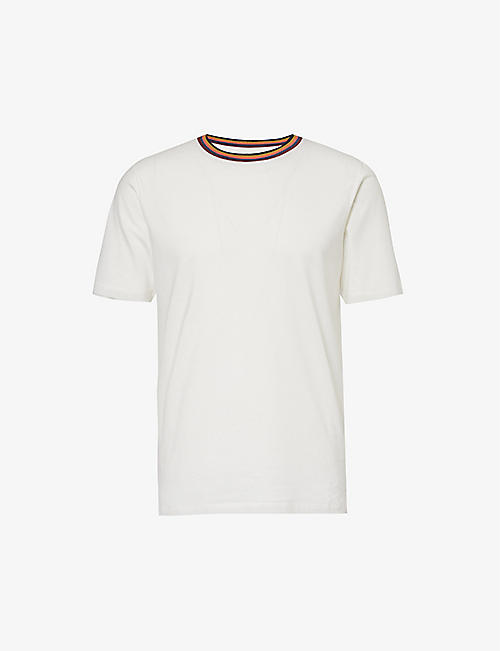 PAUL SMITH: Striped-trim regular-fit cotton-jersey T-shirt