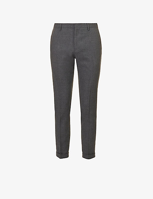 PAUL SMITH: Pressed-crease slim-fit tapered-leg wool trousers