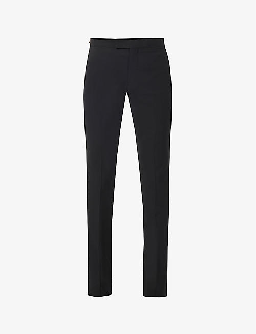 PAUL SMITH: Slim-fit tapered-leg wool-blend trousers