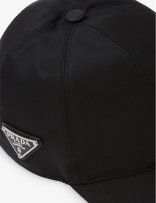 Prada Womens Black Brand-plaque Six-panel Recycled-polyamide Baseball Cap In Black