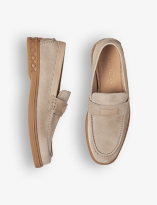 Jimmy Choo Womens Stone Josh Driver Reverse-suede Loafers In Stone