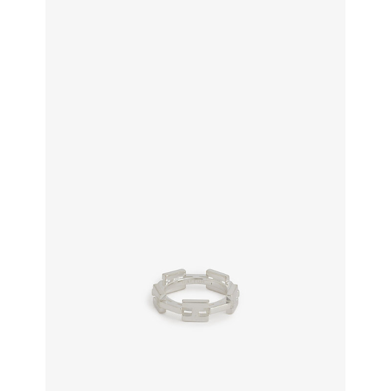 Shop Hatton Labs Men's Silver H-link Sterling-silver Ring