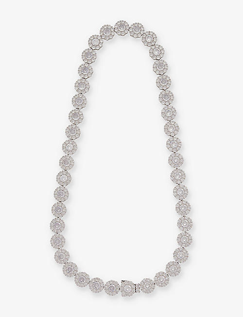HATTON LABS: XL Daisy Tennis Chain cubic-zirconia 925 sterling-silver necklace