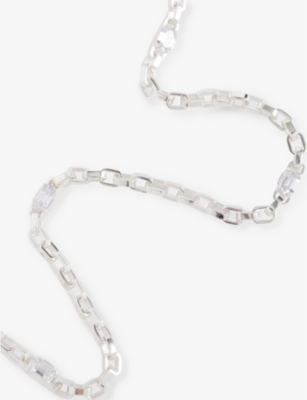 Shop Hatton Labs Chunky-chain 925 Sterling-silver And Cubic Zirconia Necklace