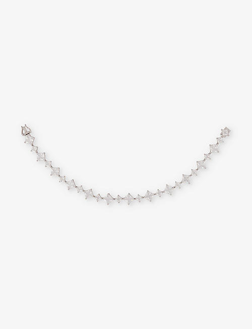 HATTON LABS: Rombus sterling-silver and cubic zirconia bracelet