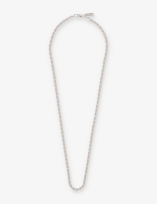 Shop Hatton Labs Mens Silver White Twisted Mini Rope-chain 925 Sterling-silver Necklace