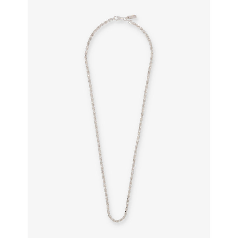 Shop Hatton Labs Men's Silver White Twisted Mini Rope-chain 925 Sterling-silver Necklace