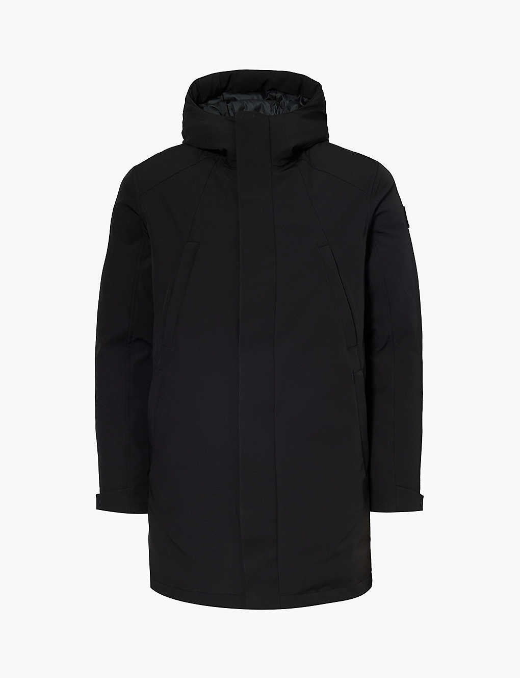 Sandbanks Mens Black Terrace Brand-patch Regular-fit Stretch-recycled-polyester Jacket