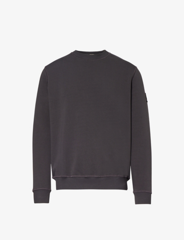 Brand-Patch Crewneck Stretch-Cotton Sweatshirt
