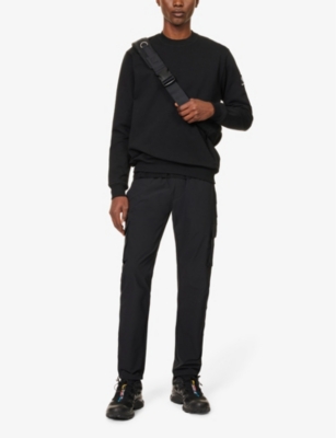SANDBANKS: Brand-Patch Crewneck Stretch-Cotton Sweatshirt