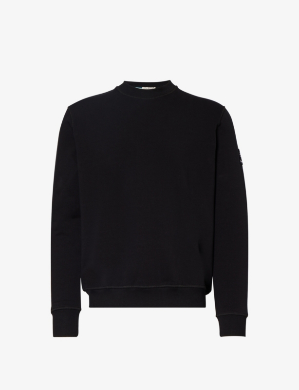 Brand-Patch Crewneck Stretch-Cotton Sweatshirt