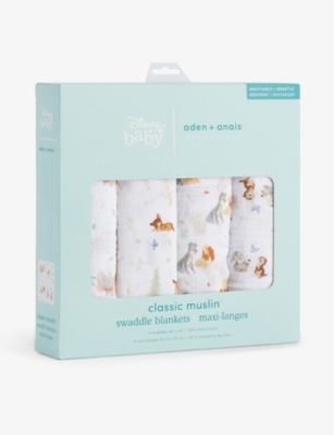 ADEN + ANAIS: Disney assorted-design pack of four cotton blankets
