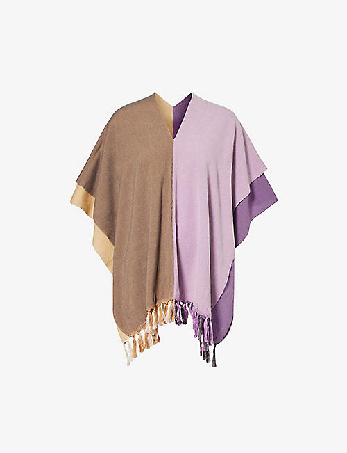 ISSEY MIYAKE: Quintuple contrast-panel silk and wool-blend scarf