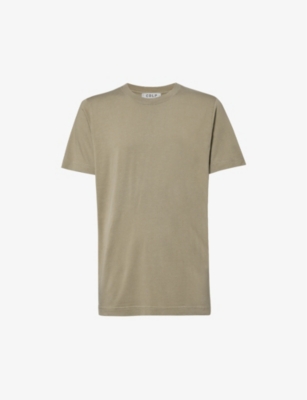 Cdlp Mens Clay Mid-weight Crewneck Relaxed-fit Woven T-shirt In Clay