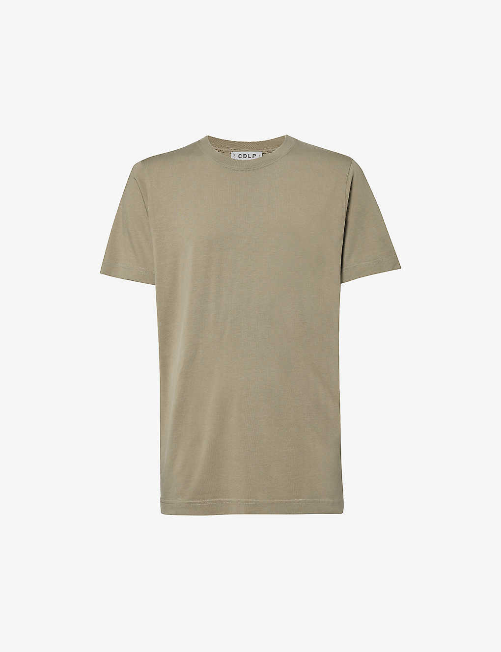 Shop Cdlp Mid-weight Crewneck Relaxed-fit Woven T-shirt In Clay