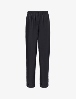 Cdlp Mens Black Relaxed-fit Straight-leg Mid-rise Woven Pyjama Bottoms