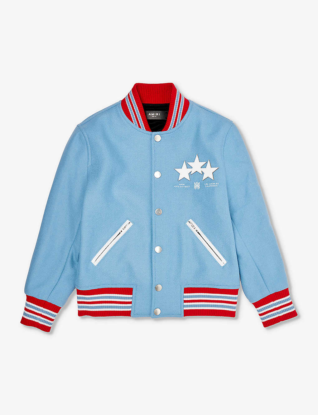 Amiri Kids' Star-appliqué Regular-fit Wool-blend Jacket 8-12 Years In Air Blue