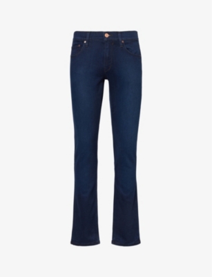 Paige Mens Schwartz Federal Slim-fit Straight-leg Stretch-denim Blend Jeans
