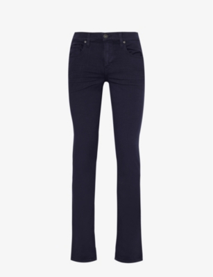 PAIGE: Lennox mid-rise tapered-leg stretch-denim jeans