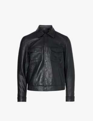 PAIGE: Pedro slip-pocket regular-fit leather jacket
