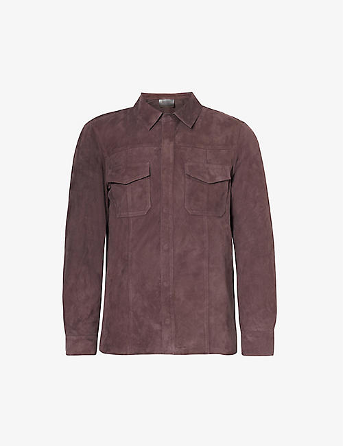 PAIGE: Baltimo flap-pocket regular-fit suede jacket