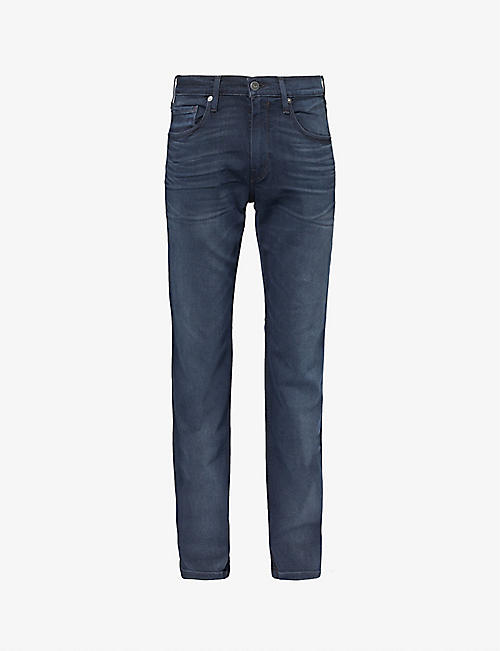 PAIGE: Federal straight-leg mid-rise recycled stretch-denim jeans