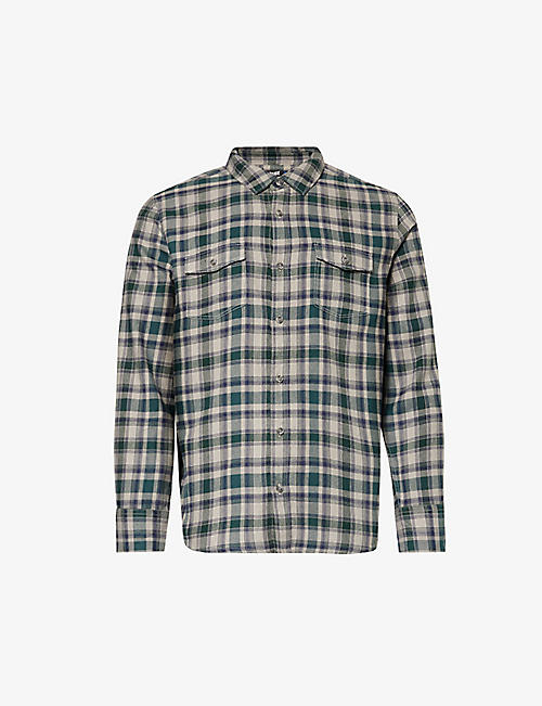PAIGE: Everet plaid relaxed-fit cotton-blend shirt