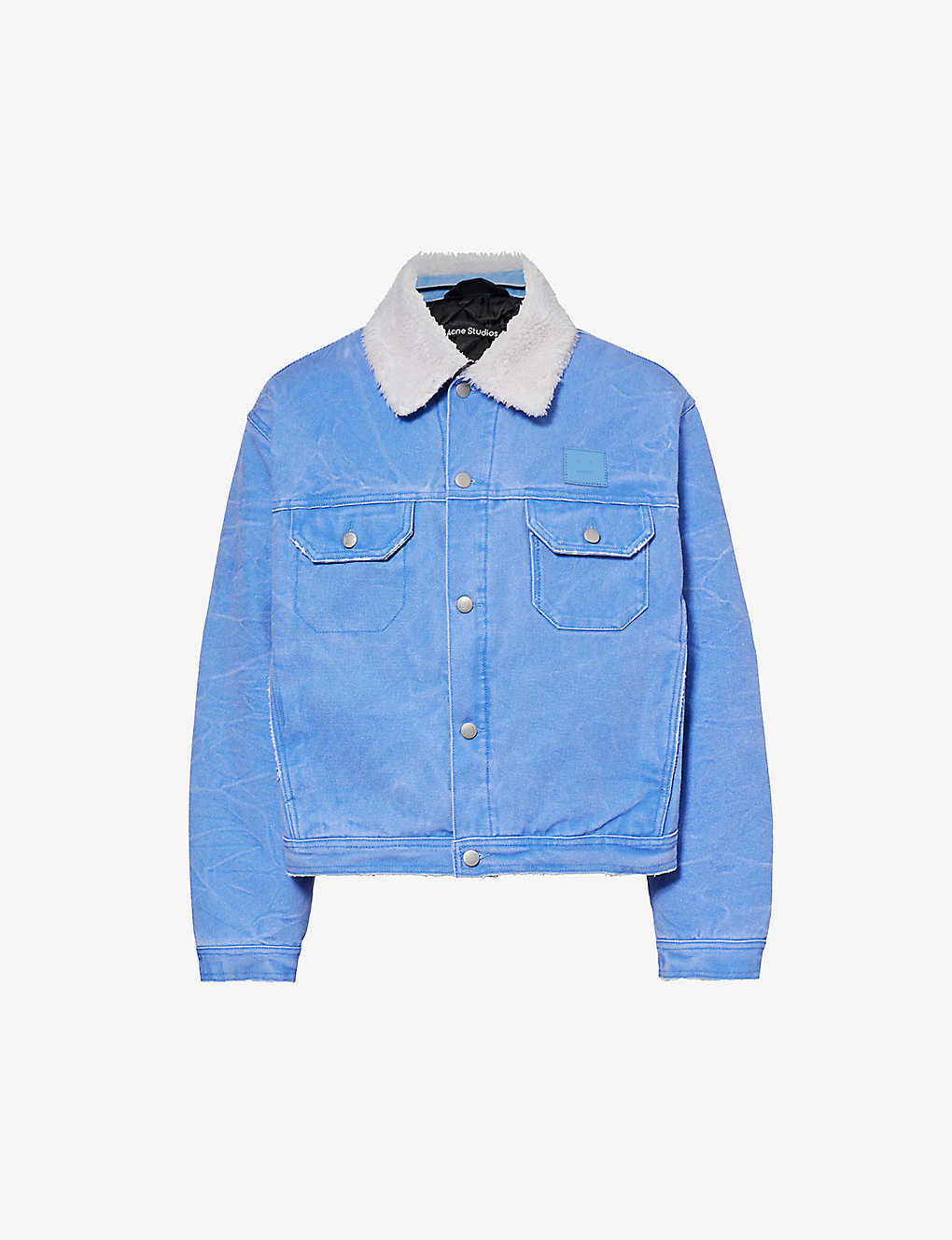 Acne Studios Men's Powder Blue Orsan Brand-appliqué Padded Denim Jacket