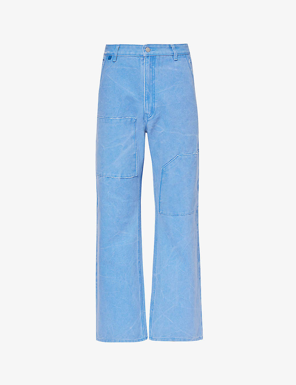 Acne Studios Mens Powder Blue Palma Brand-patch Wide-leg Mid-rise Cotton Trousers
