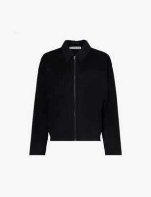 Acne Studios Zip-up Wool Shirt Jacket In Black