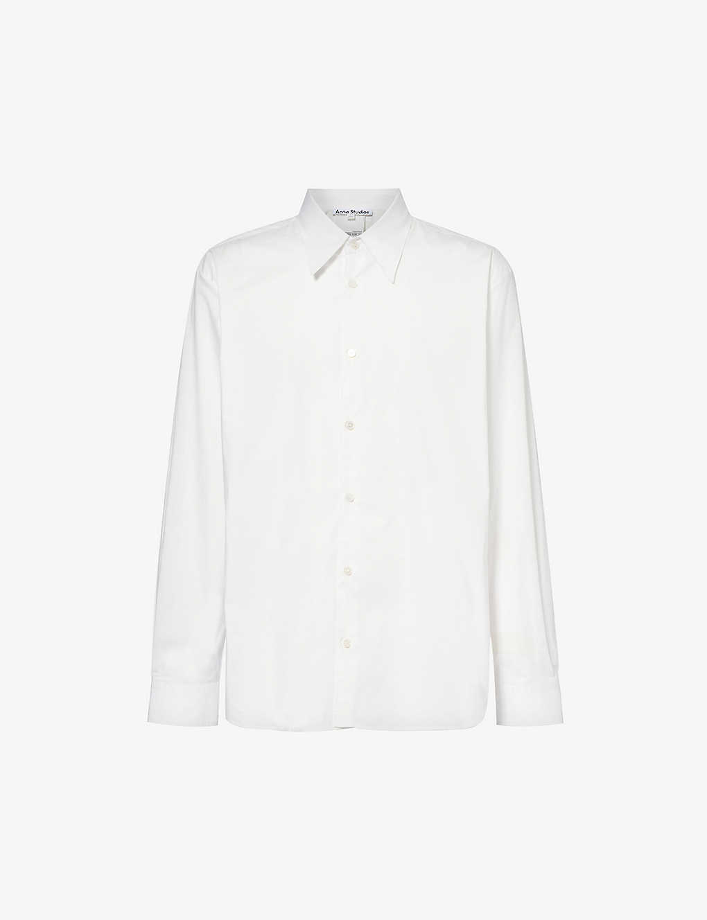 Acne Studios Mens White Salo Relaxed-fit Stretch-cotton Shirt