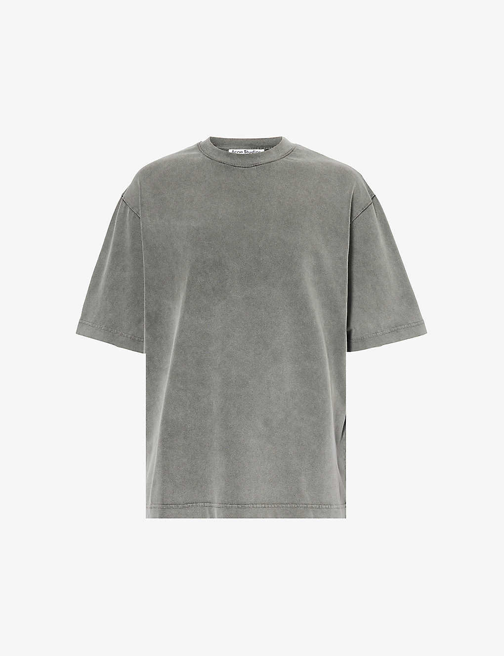 Acne Studios Mens Faded Black Extorr Logo-appliqué Cotton-jersey T-shirt