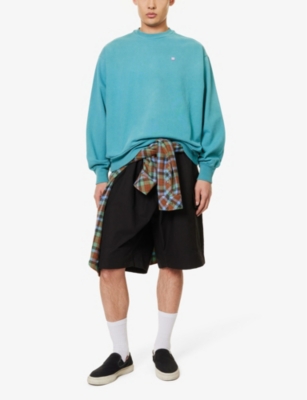 Shop Acne Studios Men's Black Prudento Flap-pocket Relaxed-fit Cotton Shorts