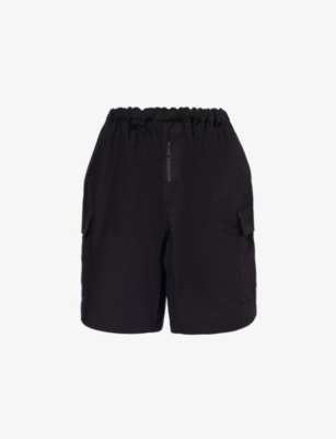 Acne Studios Mens Black Prudento Flap-pocket Relaxed-fit Cotton Shorts