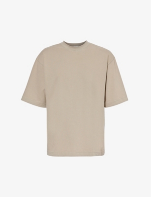 Shop Acne Studios Men's Concrete Grey Extorr Logo-appliqué Cotton-jersey T-shirt