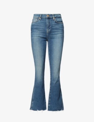 7 For All Mankind Womens Luxe Vintage Sea Level Slim Kick Mid-rise Straight-leg Stretch-denim Jeans